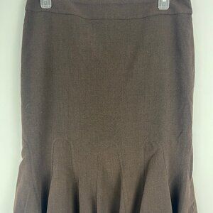 Tahari Trumpet Skirt Size 4 Brown 63% Polyester 32% Rayon 5% Spandex